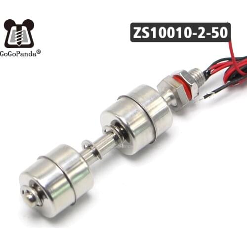 Free Shipping ZS10010-2-50 M10*100mm Tank Liquid Water Level Sensor Stainless Steel Float Switch Normal Close Double 2 Balls NC