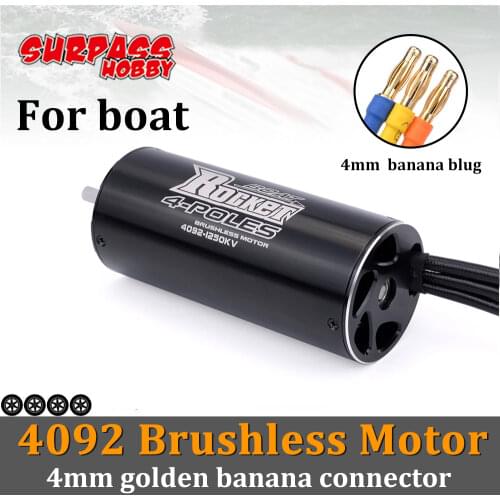 Rocket 4092 Brushless Motor 40mm Waterproof Motor 5mm Shaft 1250KV 1520KV 4mm Banana Plug for 1/8 1/10 RC Car Boat 1000mm