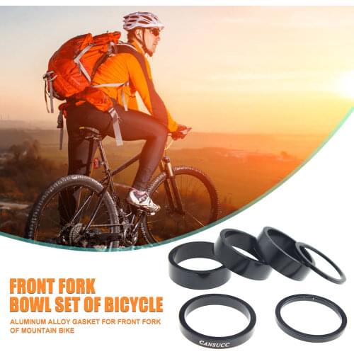 CANSUCC 6pcs/set Bicycle Front Fork Washer MTB Mountain Bike Aluminum Alloy Headset Spacer Gasket Ring 2/3/5/10mm