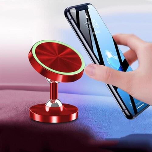 Car magnetic phone holder with backlight Luminous 360 Rotation Aluminum Alloy universal Adjustable car phone bracket for Car