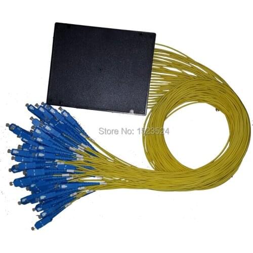 Free Shipping GPON EPON 2.0mm 1.5M 1x64 ABS Box 1 64 SC/UPC Fiber Optical PLC Splitter