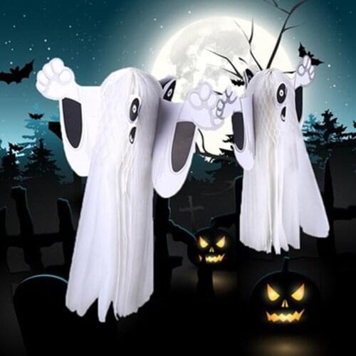 Halloween Three-Dimensional Ghost Ornaments Ghost Festival Props Halloween Charm Hanging Pendant Decoration Paper Ghost Party