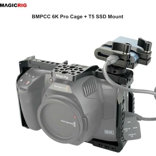 MAGICRIG BMPCC 6K Pro Cage with T5 SSD Mount Only for Blackmagic Design Pocket Cinema Camera 6K Pro Camera