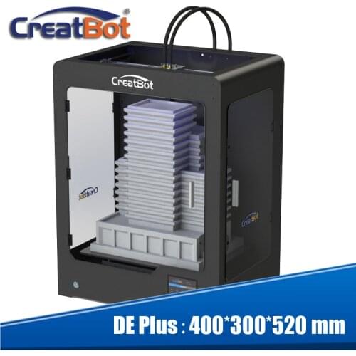High Quality Precision large 3d Printer kit 400*300*520 mm with 2 Roll Filament 4GB SD card and LCD Black color Creatbot