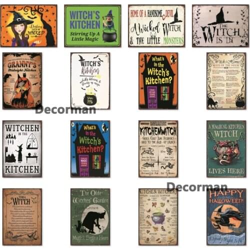 [ Mike86 ] Kitchen Witch Halloween Tin Sign Antique Posters Festival Iron Painting Gift art decor Pub LTA-1988 20*30 CM