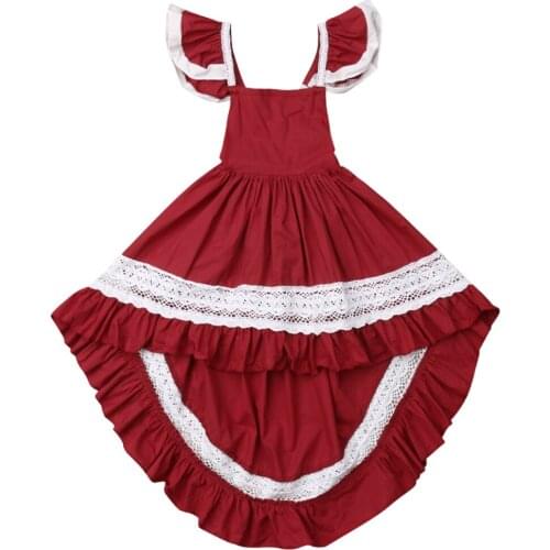 1-6Y Princess Boho Cute Summer Party Dress Infant Baby Girls Clothes Lace Ruffles A-Line Ankle-Length Dress