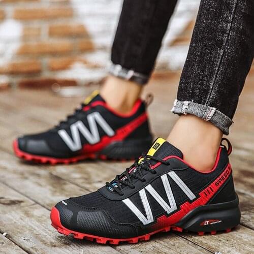 Mens Summer Casual Shoes Frosted Upper Breathable Non Slip Low Top Lace Up Mountaineering Shoes Big Size Sneakers 39-47