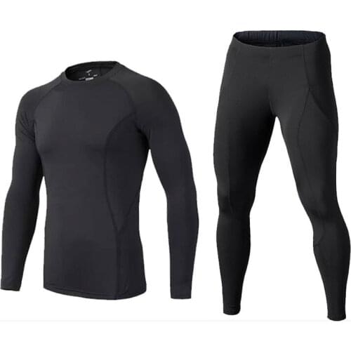 Mens Compression Sets Sport Tights Leggings for Basketball&football Men Fitness Clothing Compression T-shirt+tight Pants 2017