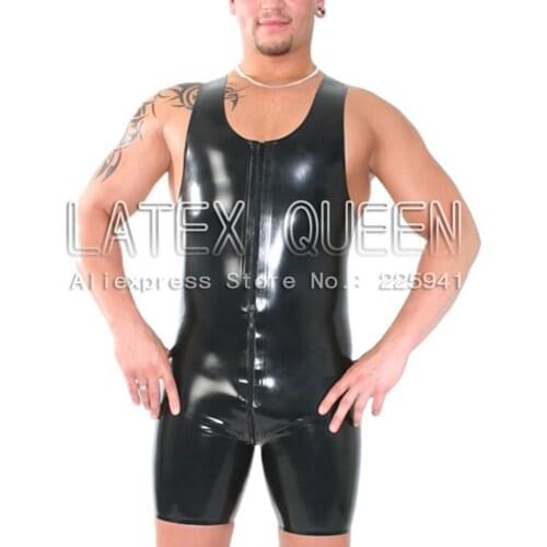 Rubber skintight straitjacket tog costume Men 's swimsuit jumpsuit