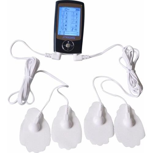 New 2 Channel JTKENS Electrade Massager Tens EMS Digital Therapy Machine Muscle Stimulator Pain Relief Variable Logo Color
