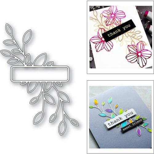 2020 New Rectangle Frame Bubble Chat Box and Edge Flower Leaf Metal Cutting Dies For Making Greeting Card Scrapbooking No Stamps