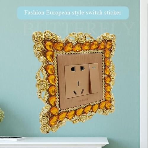 2021 new acrylic drill dust switch stickers decorative stickers wall switch protection stickers decorative switch dust cover