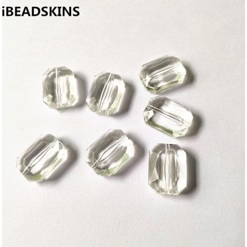 New arrival! 20x15mm 240pcs/lot Clear Acrylic Faceted rectangle shape beads for Necklace,Earrings parts,hand Made Jewelry DIY
