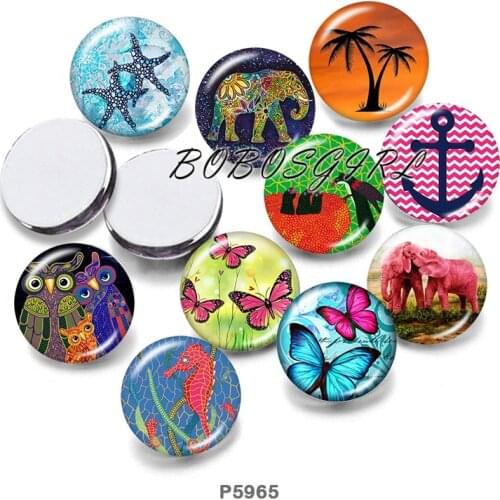 Butterfly Beach 12mm18mm 20mm Snap button jewelry DIY Bracelet Round photo glass cabochons P6100