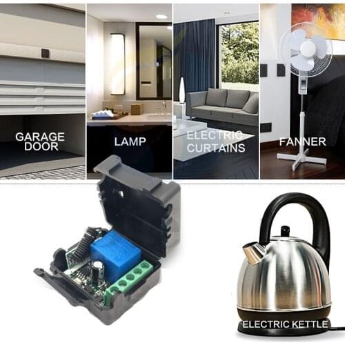 433 MHz rf Remote Control DC 12V 24V 10A 1CH Relay Receiver for universal garage/door/Light/LED/Fanner/motor/Signal transmission