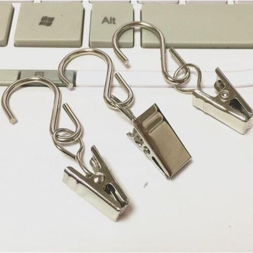 Quevinal Curtain Poles Movable Stainless Steel S Clips Pole Rod Voile Net Rings Hooks Window Shower Rings Clamps