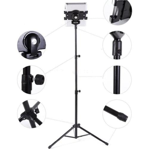 Adjustable Foldable Floor Tablet Tripod Stand for iPad mini iPad Air iPad 1,2,3,4 and All 7-10 Inch Tablets