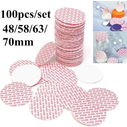 100 Pcs Self Adhesive Pressure Sensitive Press Seal Cap Liners Jar Bottle Foam Safety Tamper Sealers Sealing Piece Plate Gasket