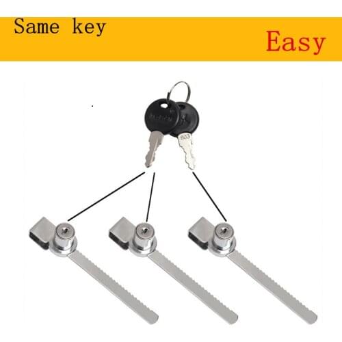Same Key Sliding Window Glass Cabinet Lock with Key for Mobile Showcase Display Case Furniture Glass Push Door Hardware Locks