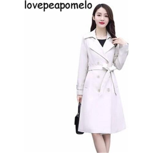 Lady 2020 Trendy Women Clothings Autumn Female Winter Trench Coats Slim Large Size Woman Windbreaker With Belt Ladies Long Coats