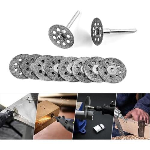 Vastar 10pcs Rotary Tool Circular Saw Blades Cutting Wheel Discs For Diamond Accessories Mini Drill Power Tool with 2pcs Mandrel