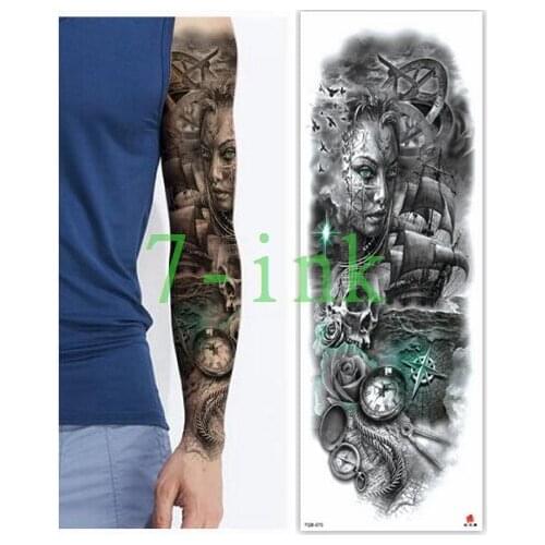 Waterproof Tattoos Sticker Full Arm Dragon Lord of Buddha tattoo Water Transfer flash tatoo fake tattoo for men women
