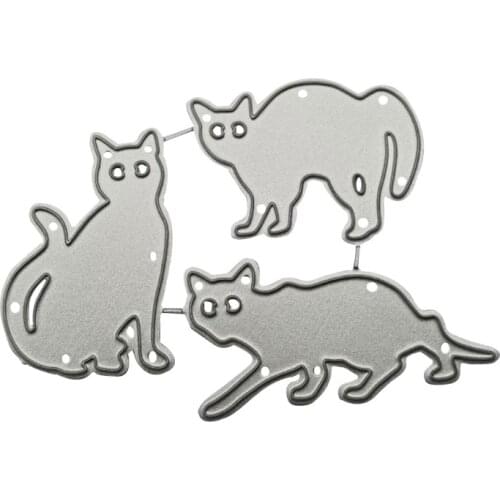 Three Cats Carbon Steel Cutting Dies DIY Scrapbooking Photo Album Embossing Paper Cards Making Stencil Decorative Cards