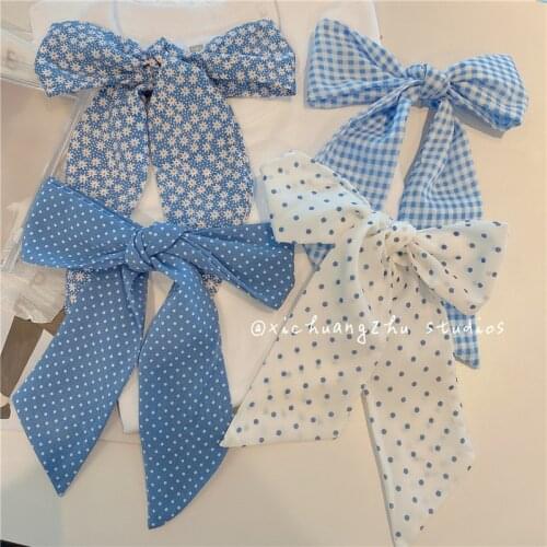 Pearl Headband Retro French Small Silk Scarf Bow Knot Small Long Strips Tying Bandage Hair Ribbon Tyinghair Fluttering Neckscarf