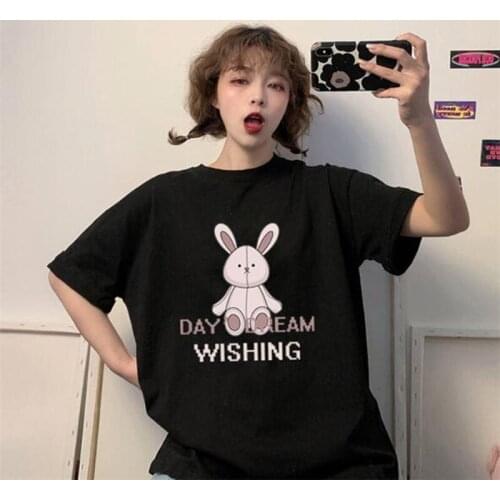 DAY DREAM WISHING Print T shirts Women Spring Summer Short Sleeve O Neck Women Top Cotton Spandex T-shirts Women