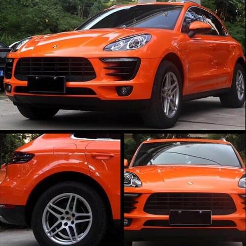 20/30/40/50*152CM High Gloss Orange Vinyl Film Gloss Glossy Car Wrap Foil Sticker