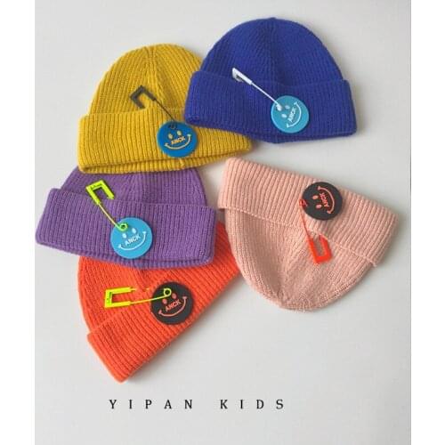 2021 Autumn Winter Boys and Girls Cold Hats Single Knitted Hats for Toddler Girl Pins and Fur Hats Knitted Cap Beanies Warm Hat