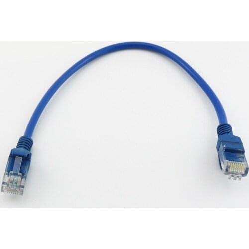 2x Blue Network Ethernet Internet Lan Cable Line Cat5E RJ45 Patch Cable Cord RJ45 Male to Male Connector 20cm