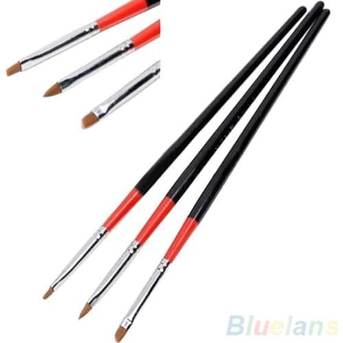 3 Pcs/Set UV Gel Acrylic Nail Art Brush Painting Drawing Pens Manicure DIY Tool 2020