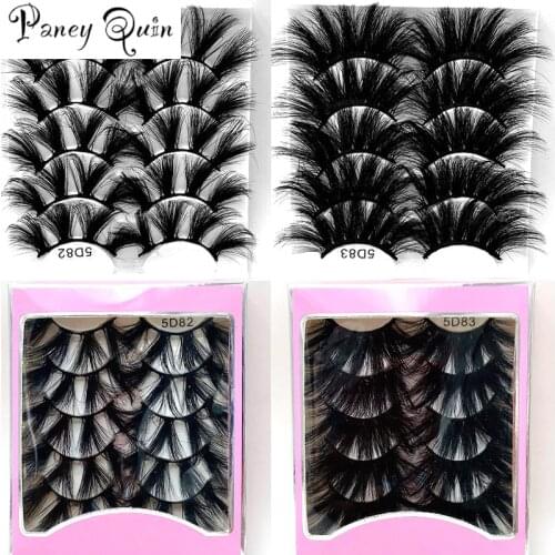 NEW 5Pair Fluffy Lashes 25mm 3d Mink Lashes Long Thick Natural False Eyelashes Lashes Vendors Makeup Mink Eyelashes Wholesale