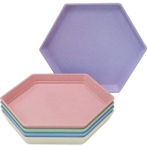 5PCS Premium Dessert Plate,Reusable Appetizer Plates,Dessert Saucer, Colorful Snack Tableware Set for Fruit,Candy