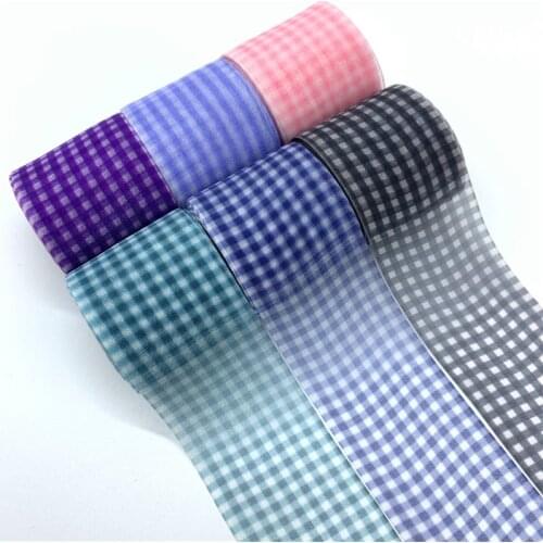 5Yards/Lot 38mm Christmas Ribbon Organza Plaid Ribbon Handmade Bow For Wedding Christmas Decoration DIY Wrapping Crafts