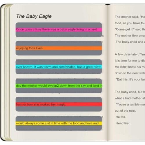 8 Pcs/set Reading Guide Strips Clear Highligh Colored OverLays Bookmarks Creative Read Strips For Student Artical Study