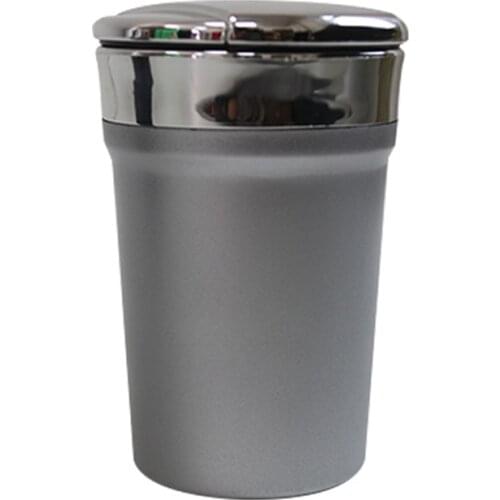 Car Accessories Portable Car Supplies Car Ashtray With LED Light Car Ashtray Metal Fireproof Bottom Car Trash Can Car Styling