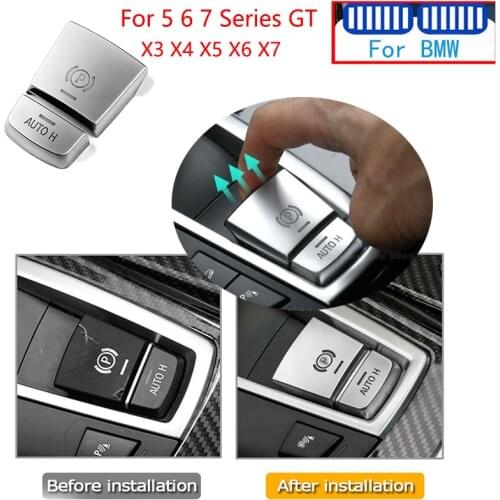 Car Multimedia H P Electronic handbrake Button Covers Stickers For BMW F10 F07 F12 F01 X3 F25 X4 F26 X5 F15 X6 F16 F11 F18 F02
