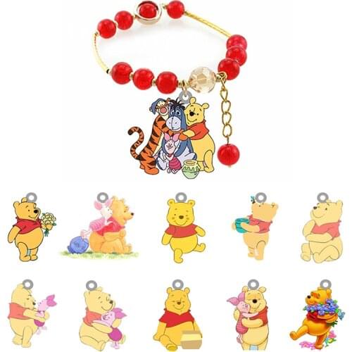 Disney Cartoon Q Version Red Beaded Bracelet Good Friend Bracelet Sister Bracelet Bracelet Handmade Jewelry Accessories Beaded