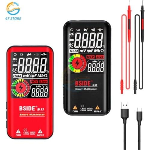 New S11 S10 Digital Multimeter 3.5" LCD 3 Line Display 9999 DC AC Voltage Capacitor Ohm Diode Multimetro NCV Hz Live Wire Tester