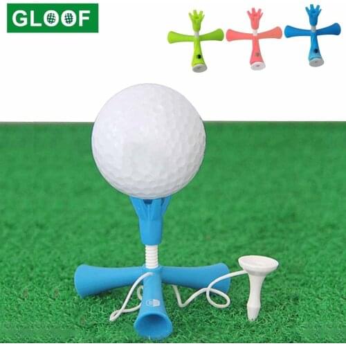 1Set Training Golf Tee Ball Holder Anti-flying Rotatable Tripod Accessories Adjustable Height Self Standing Practice
