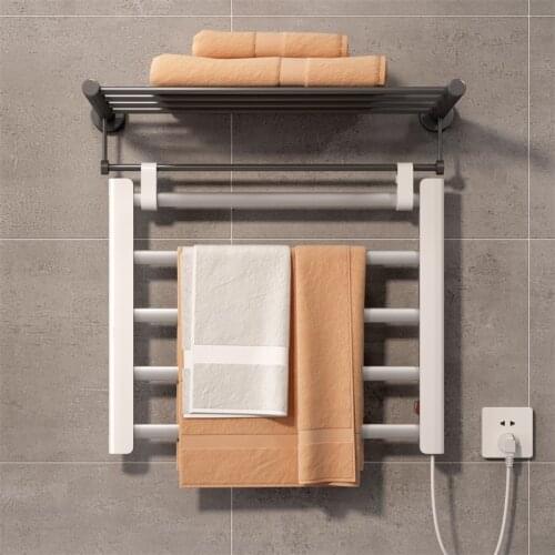 Electric Towel Rack Dryer Rail Keeping Heater Warm Shelf for Bathroom Accessories Constant Temperature Waterproof Aluminum MJ13