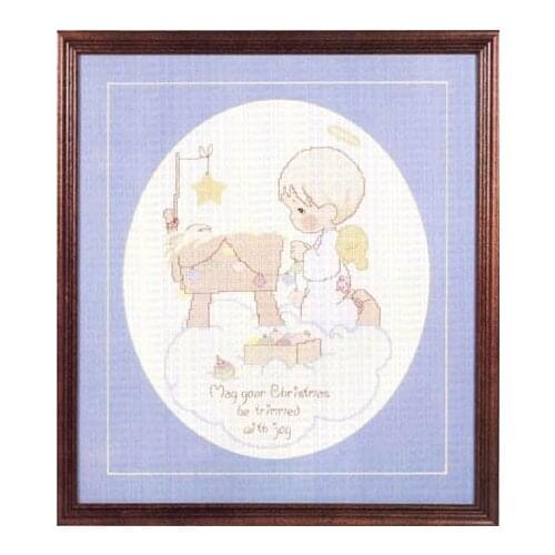 Fishxx Cross Stitch 14CT Kit European Style ChildrenS Bedroom Paintings H137 An Angel Praying For A Little Baby