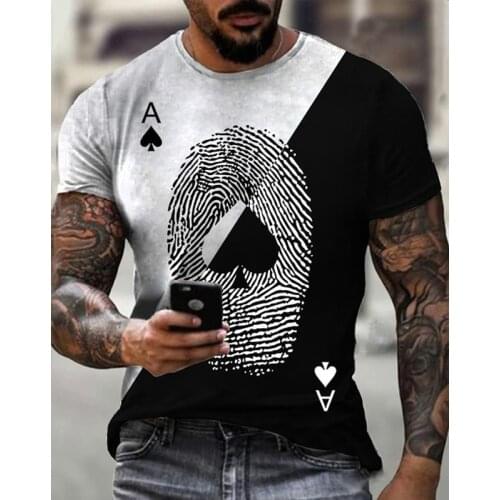 T-shirt mens summer casual short-sleeved T-shirt streetwear sword skull letter printing T-shirt male T-shirt