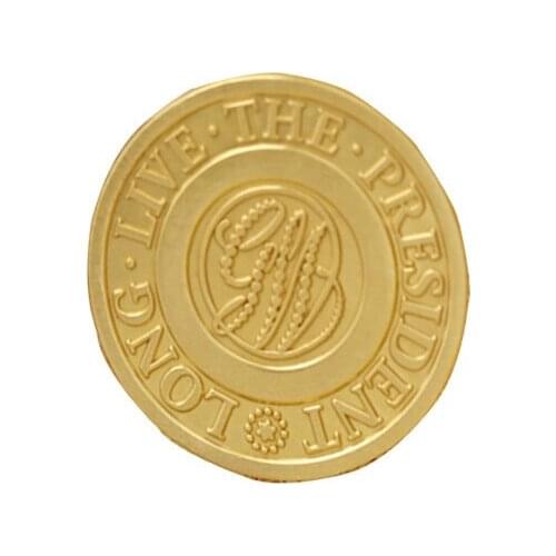 Electroplated Gold Badge Hot Round Zinc Alloy Badges