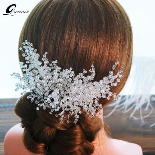 Stunning Crystal Beads Wedding Hair Comb Bridal Headpiece Handmade Women Hair Accessories Jewelry Head Wear Hair Combs