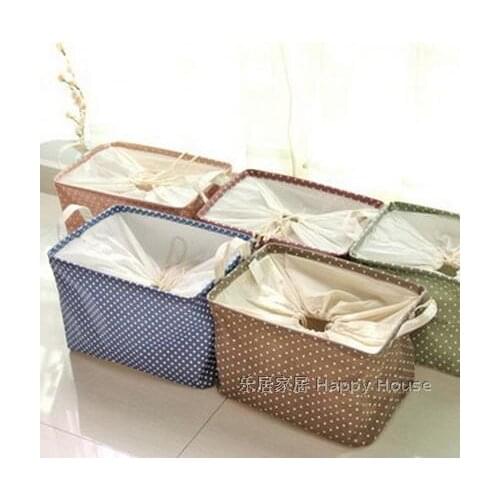 Foreign trade export large beam storage basket fresh dot cotton fabric clothes toy storage basket sundries storage box