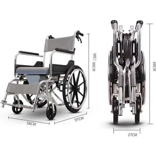Wheelchair with toilet for the elderly Wheelbarrows for the elderly Folding wheelchairs for the disabled