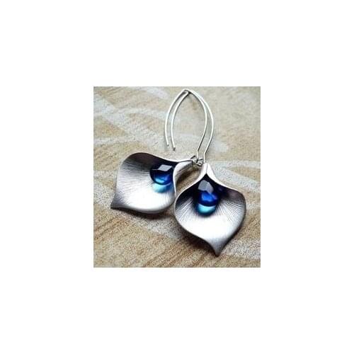 Exquisite Silver Natural Gemstone Blue Sapphire Earrings Women Party Anniversary Fine Jewelry
